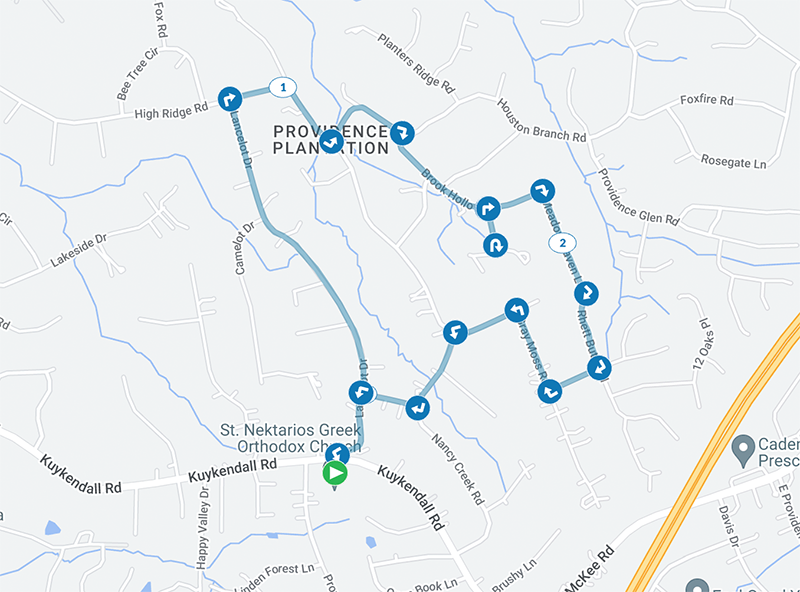 Taking Steps 5K Route Map