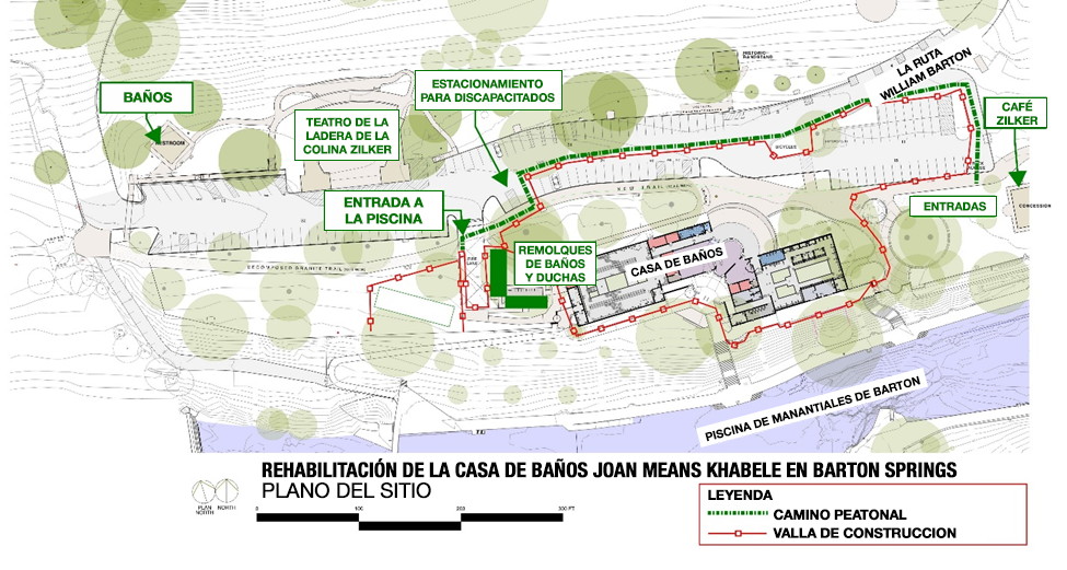 Ilustración del plano del proyecto para la renovación del Casa de Baños Joan Means Khabele.