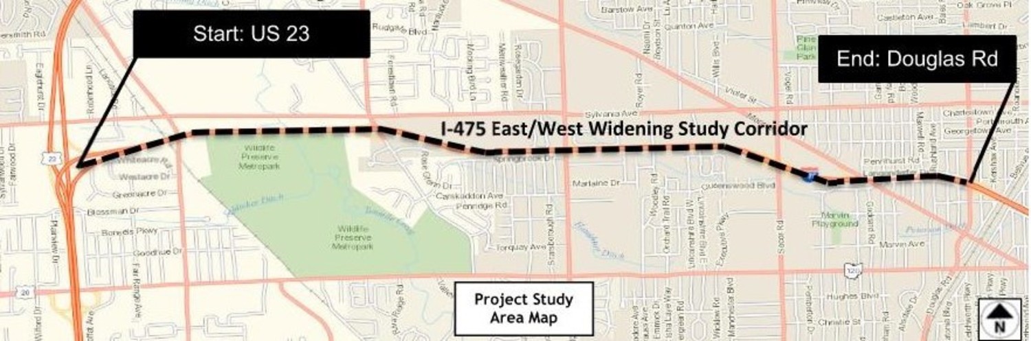 Featured image for I-475 East/West Widening Feasibility Study (LUC-475-9.6, PID 108778)