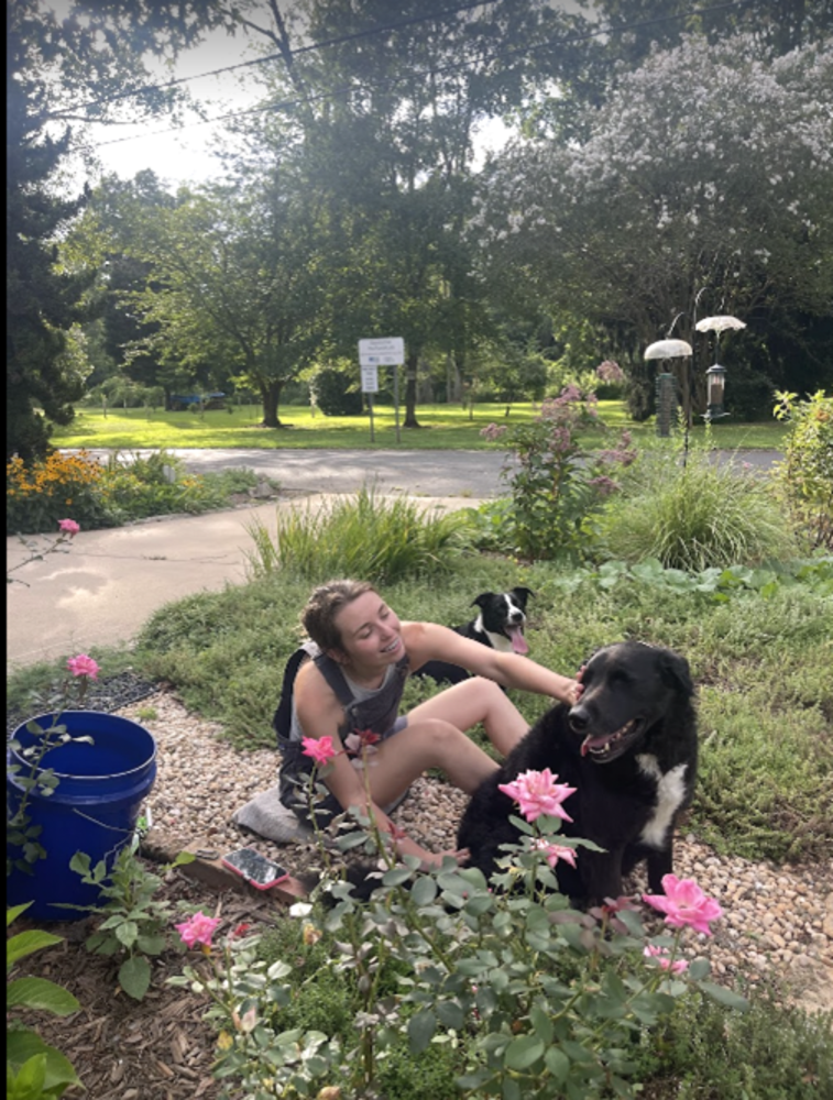 Maggie and Luke the dog.