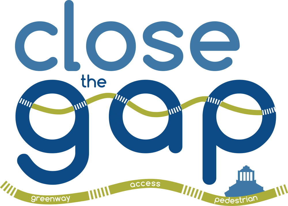 Close the GAP logo with blue text and green imagery signifying a path or sidewalk