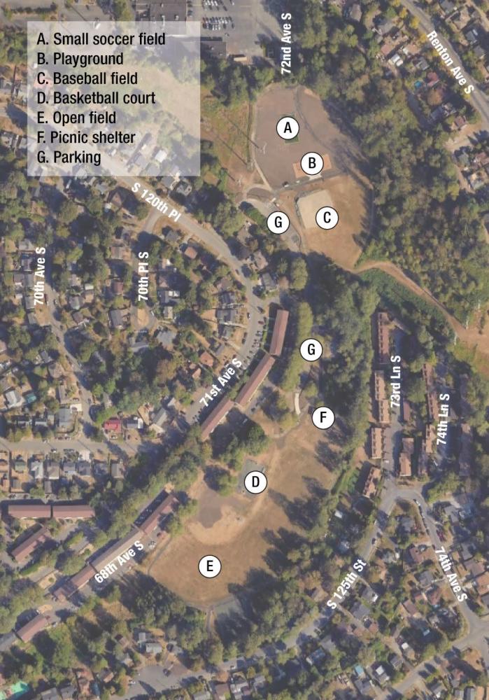 MAP OF SKYWAY PARK AND LOCATION OF EXISTING FEATURES