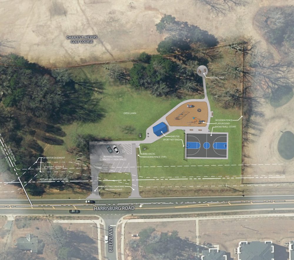 Rendering of Harrisburg Road Park renovation plans.