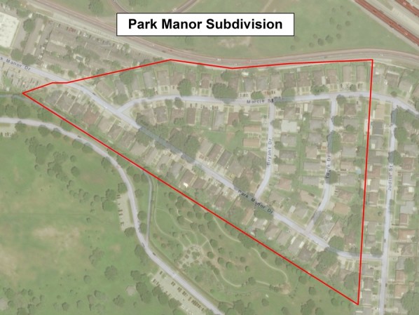 Allow for single-family home construction in the Park Manor subdivision.