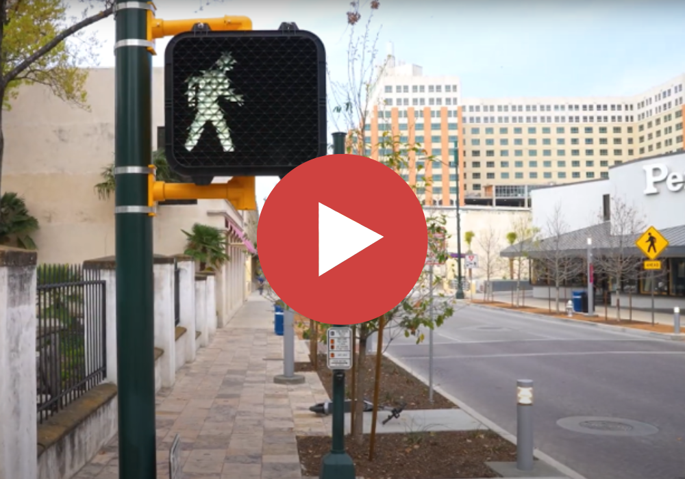 Video clip of sidewalk crossing