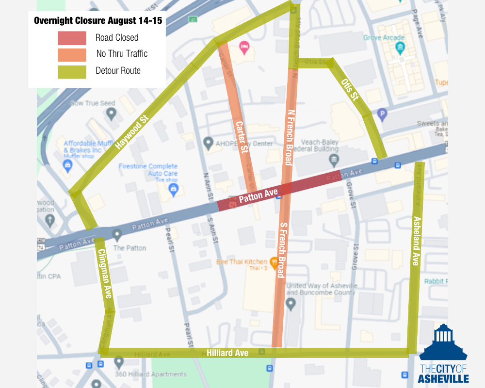 map of lane closure