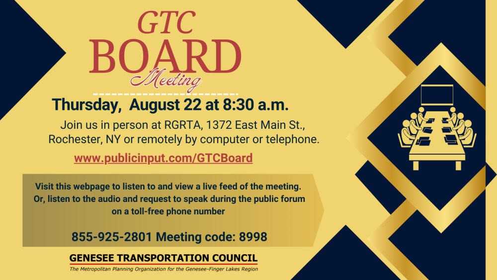 GTC Board meeting notice. Text version below.