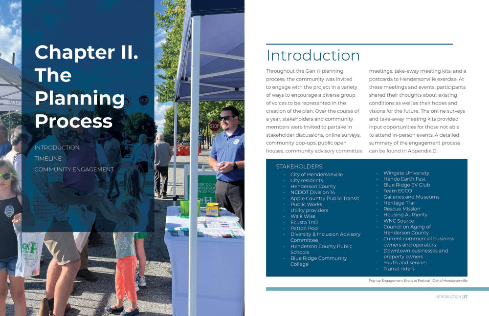Chapter 2 cover with image of a community input booth at Rhythm & Brews