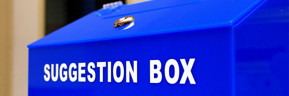 close-up-of-bright-blue-suggestion-box