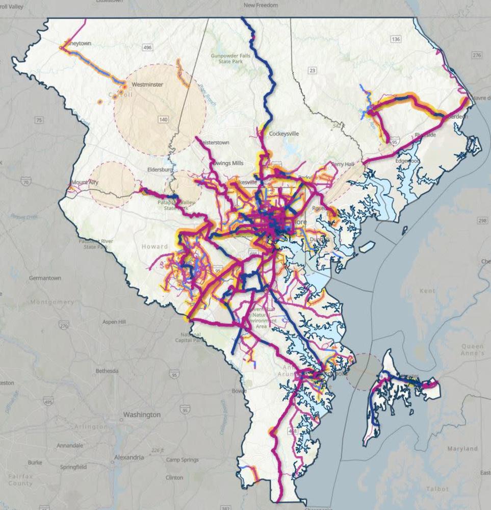 Bikeable Baltimore Region Proposed Regional Bike Network