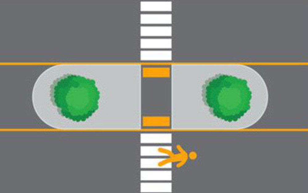 illustration showing a road median