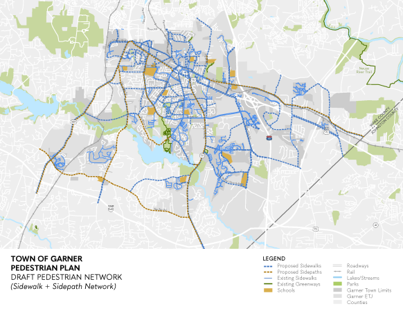 Mark your top 5 priority projects for Garner s draft sidewalk and sidepath network. (The draft sidewalk and sidepath network is provided in the maps below.)