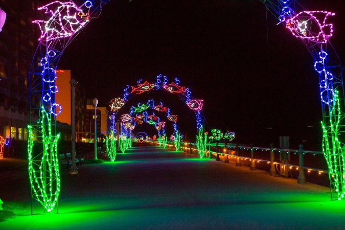 Holiday Lights at the Beach will light up the oceanfront with a drive-through display of holiday lights nautical themes and adventure scenes while listening to holiday music piped into your vehicle through your radio. Mid-Nov.-Jan. 2.
