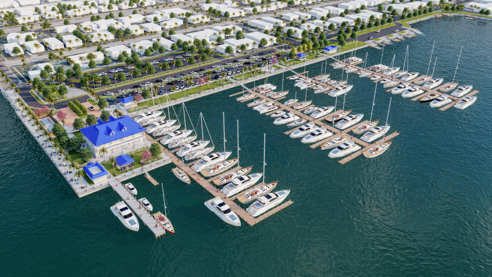 Perspective rendering view of Hollywood Marina 