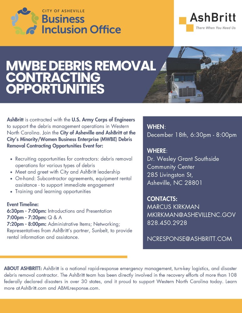 Image of a flyer for the MWBE contracting info session on December 18, 2024