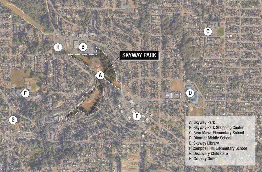 MAP OF SKYWAY PARK AND SURROUNDING NEIGHBORHOOD