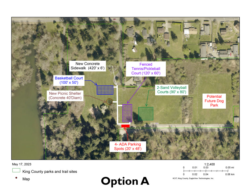 Design concept using current aerial photo of Lake Geneva Park