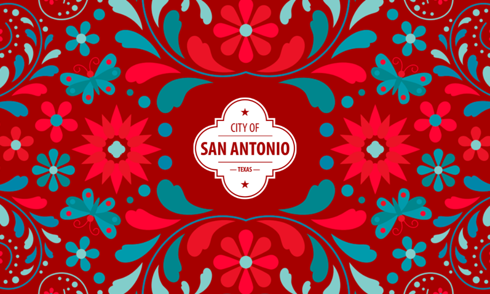 City of San Antonio Logo surrounded by floral design