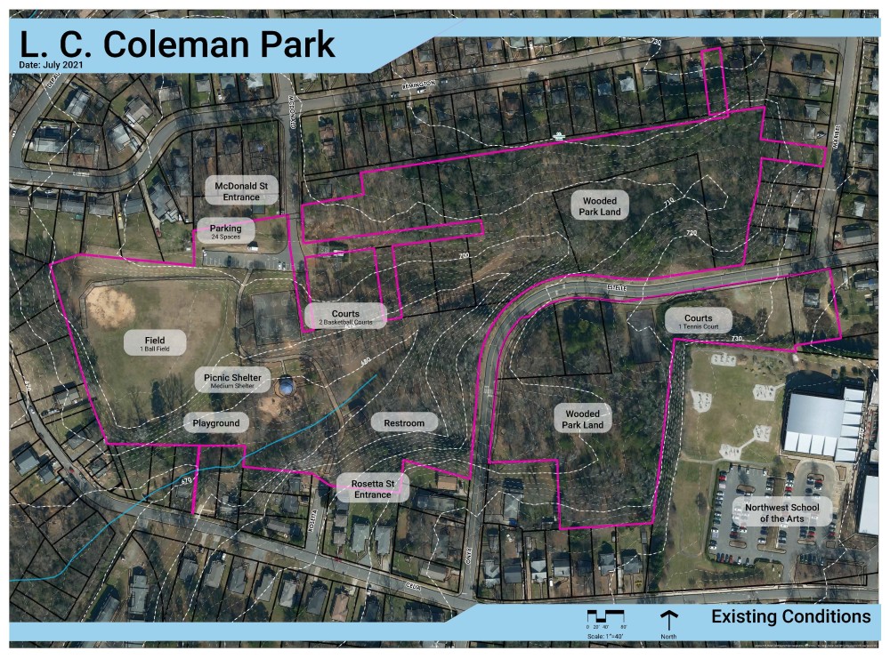 LC Coleman Park map of existing conditions