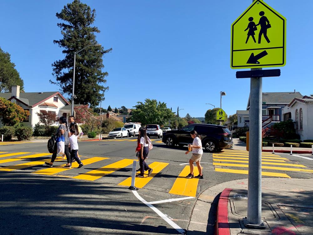 kids crossing the street