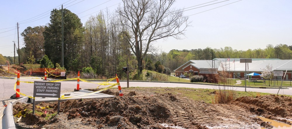 image of sidewalk construction on Apex Barbecue Road