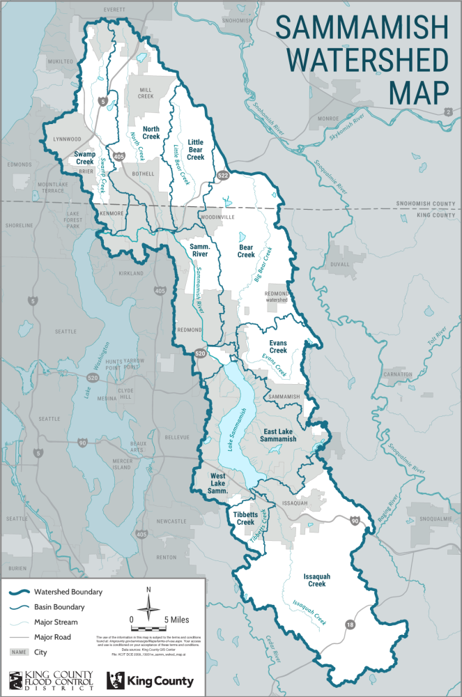 Map of the Sammamish Watershed