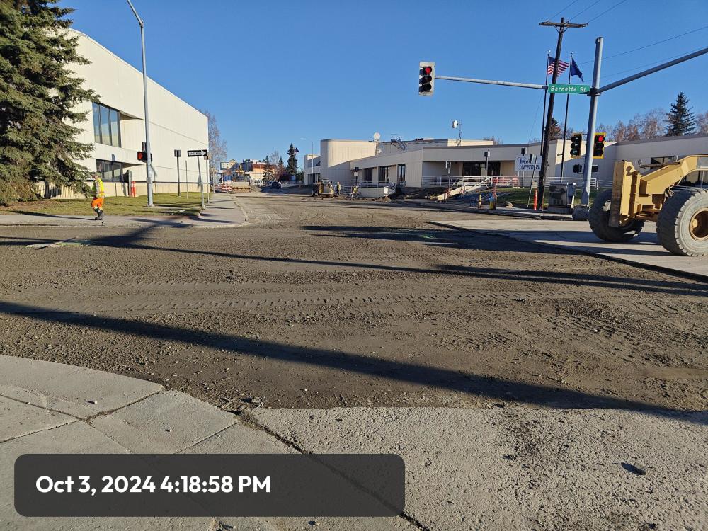 Subsurface work in the intersection of Barnette and 7th Ave is completed and the excavation area has been filled.