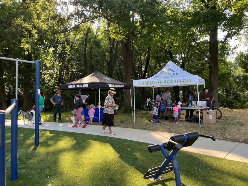 Image of public health and the recyclery at Fred Alexander Park opening.