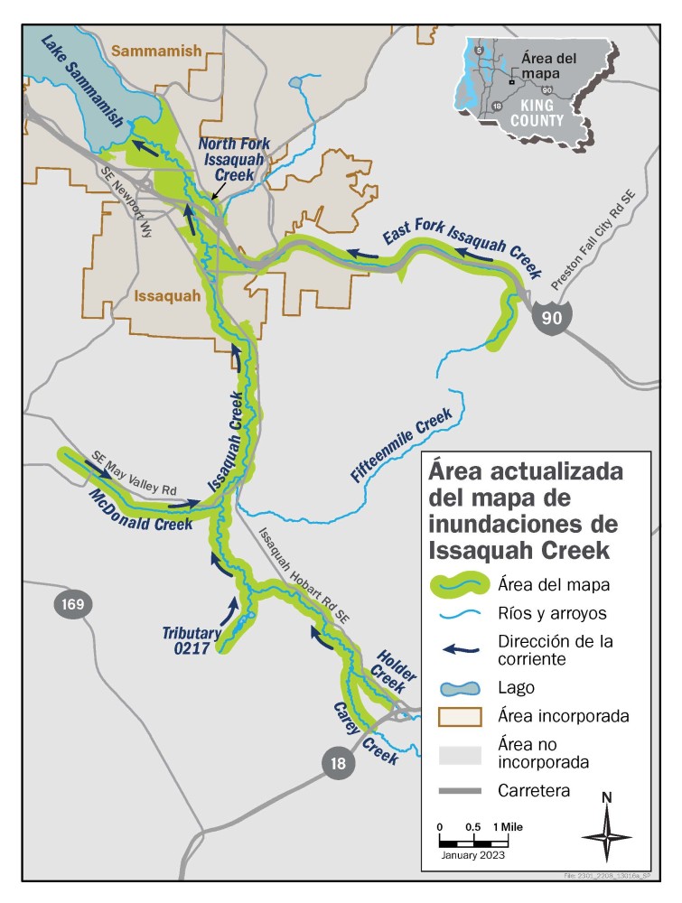Map of Issaquah Creek Flood Study