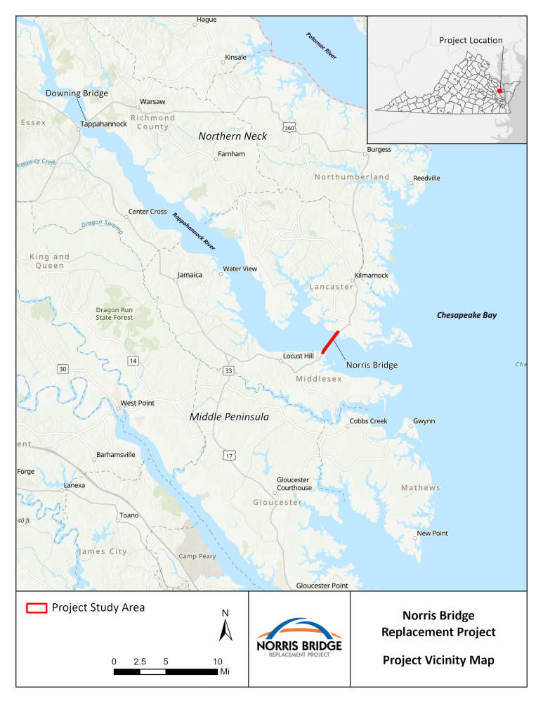 Norris Bridge Replacement Project Map 