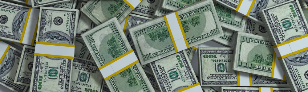 Stock photo of hundred dollar bills