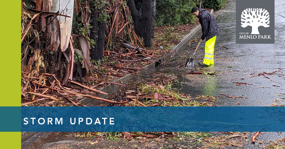 Engineer helping to clear storm drains and tree debris
