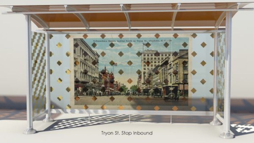 Art glass for Tryon Street stop inbound