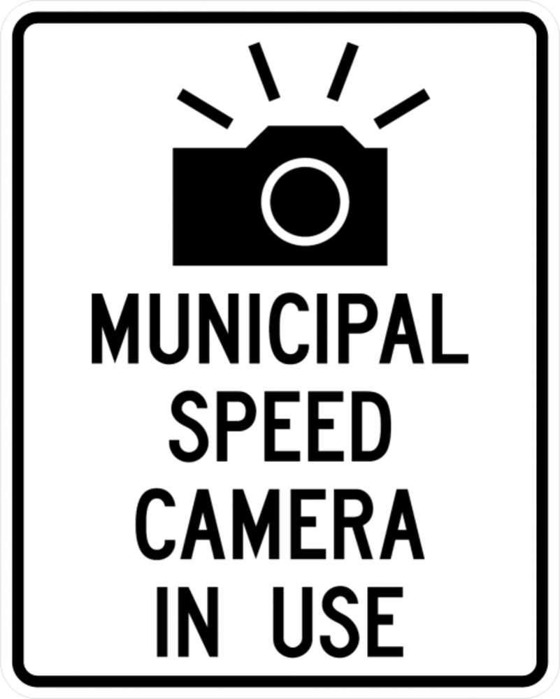 Municipal Speed Camera in Use Sign