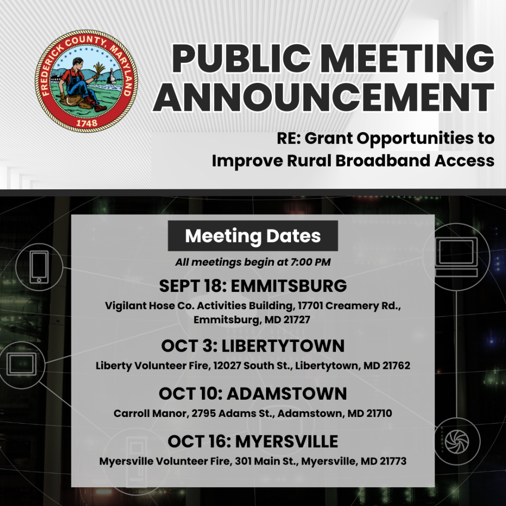 A graphic listing the schedule of upcoming meetings