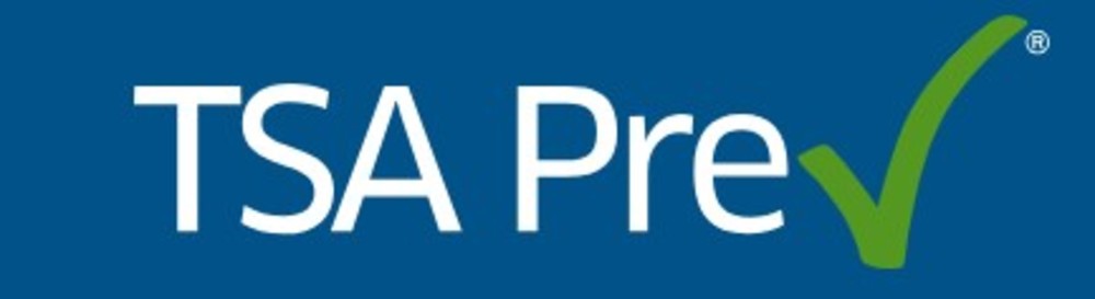 TSA PreCheck logo white text and a green check mark