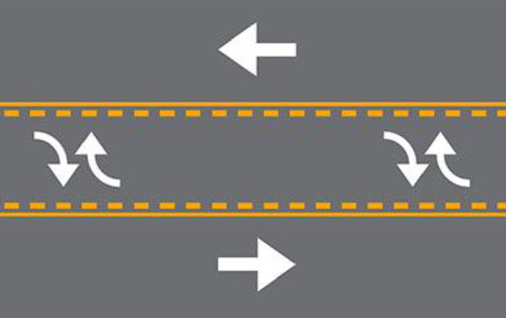 illustration showing a road diet
