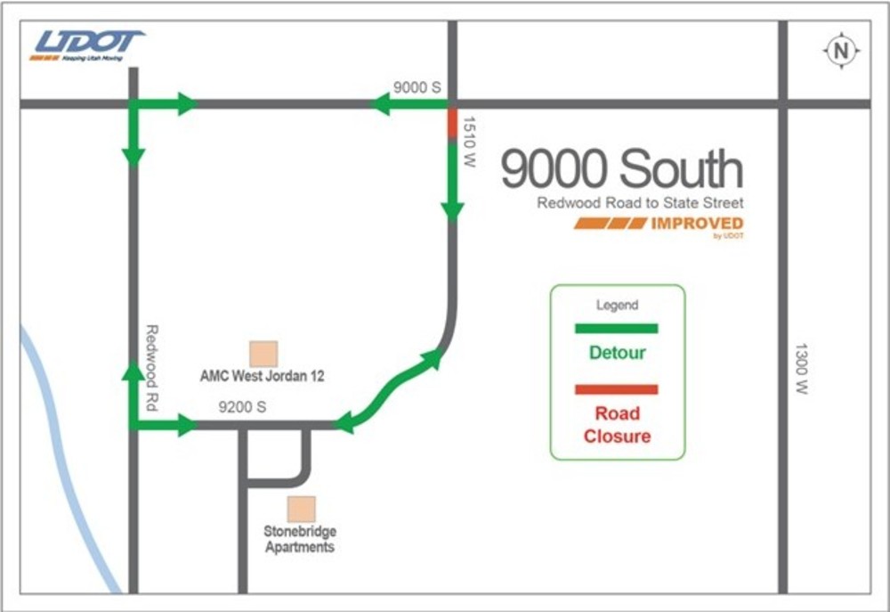 1510 West closure detour map