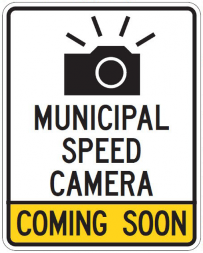 Municipal Speed Camera Coming Soon Sign