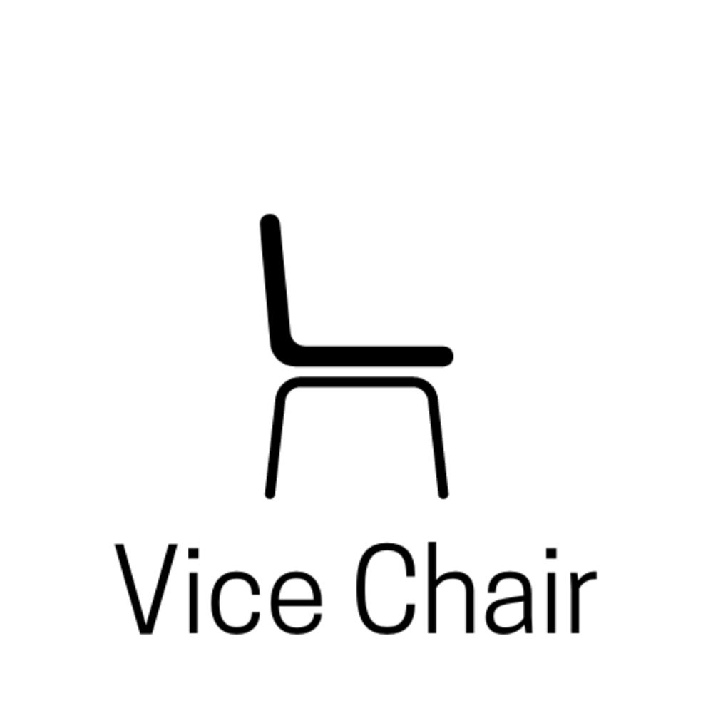 A profile of a chair with the words; Vice Chair underneath