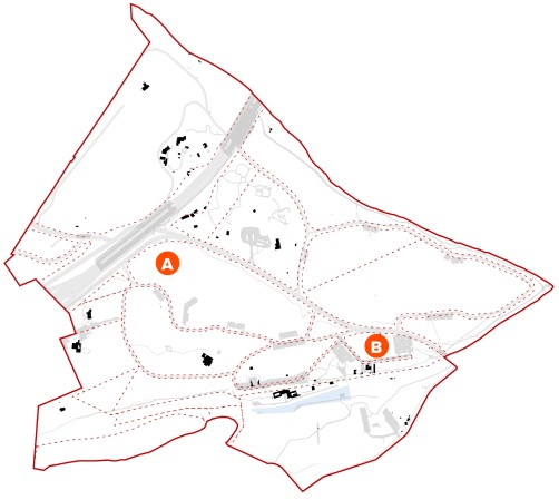 Map of Zilker Park showing locations of possible sports fields mentioned in response options