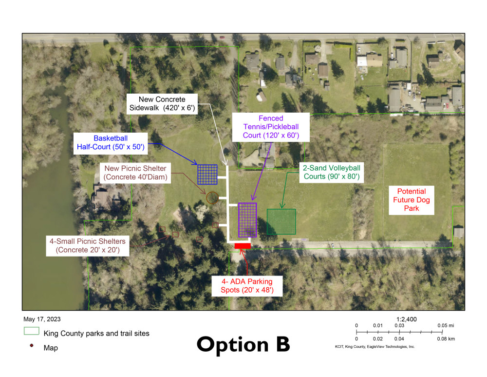 Design concept using current aerial photo of Lake Geneva Park