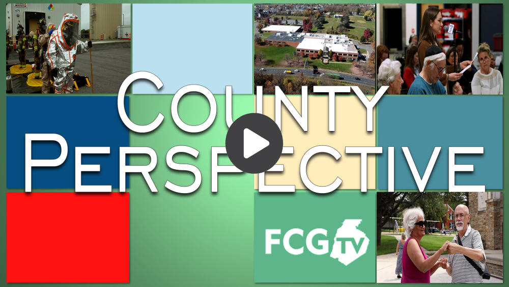 A collage of images, with text that reads "County Perspective"