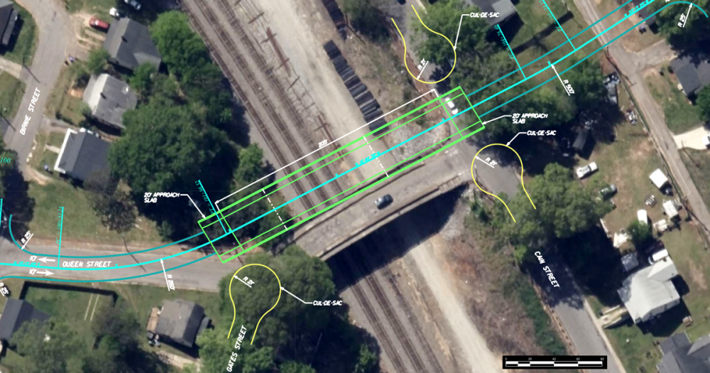 option for bridge replacement that closes Cain Street permanently