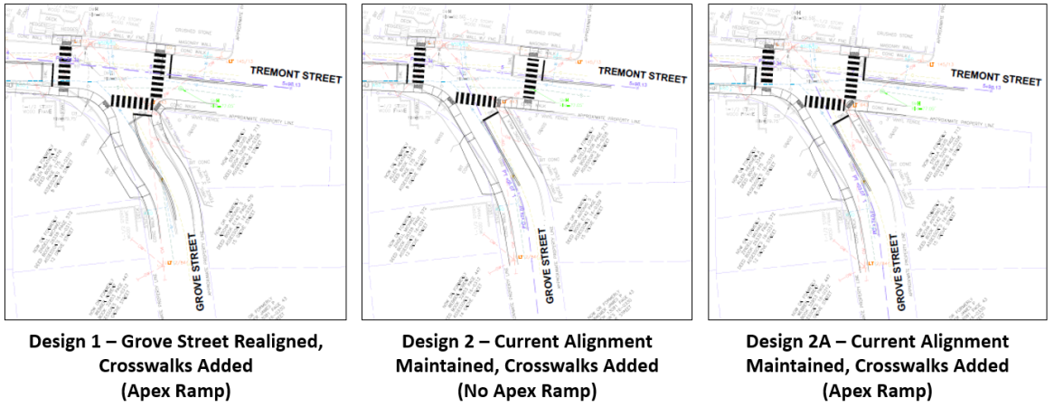 What is your preferred design alternative for the intersection of Tremont Street at Grove Street?