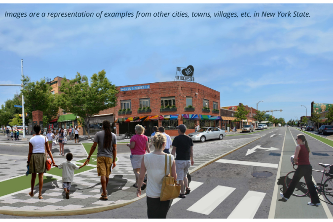 Use your cursor to slide the blue dot to indicate the importance of addressing Pedestrian Facilities/Traffic Calming along the Center Street corridor in this transportation planning project.