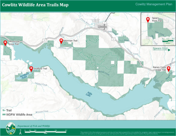 Which trails did you use on the Cowlitz Wildlife Area in the last twelve months?