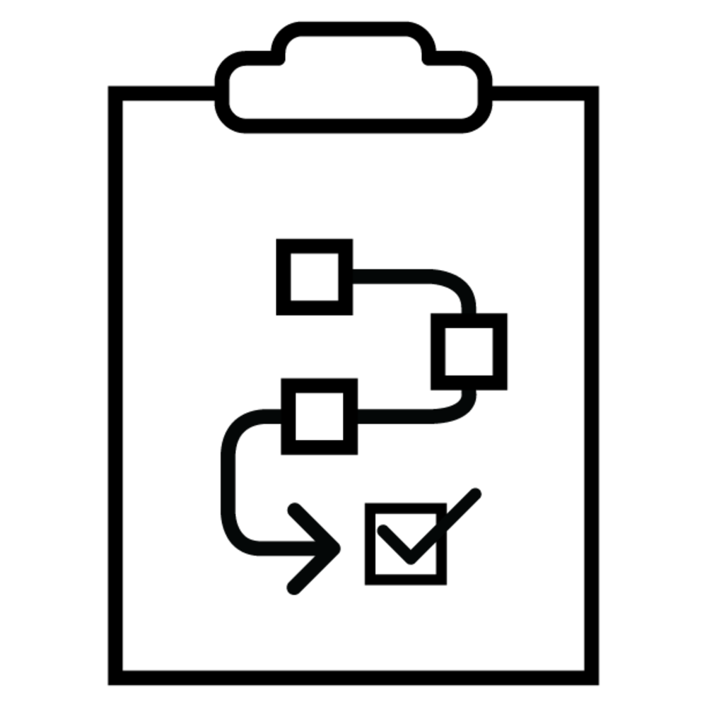 Icon of clipboard with path to checkbox.