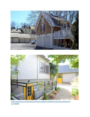 6. Accessory Dwelling Units (ADUs) are smaller independent residential dwelling units located on the same lot as a single-family home. They can be separate apartments created within an existing house (in-house units) or they can be separate structures (detached units). They are sometimes referred to as granny-flats in-law units or backyard cottages. Below is an example of a detached ADU in the Kentlands (top) and an in-house basement ADU (bottom). Listed below are potential benefits of allowing ADUs. Please rank the following from most to least important or select no benefits.