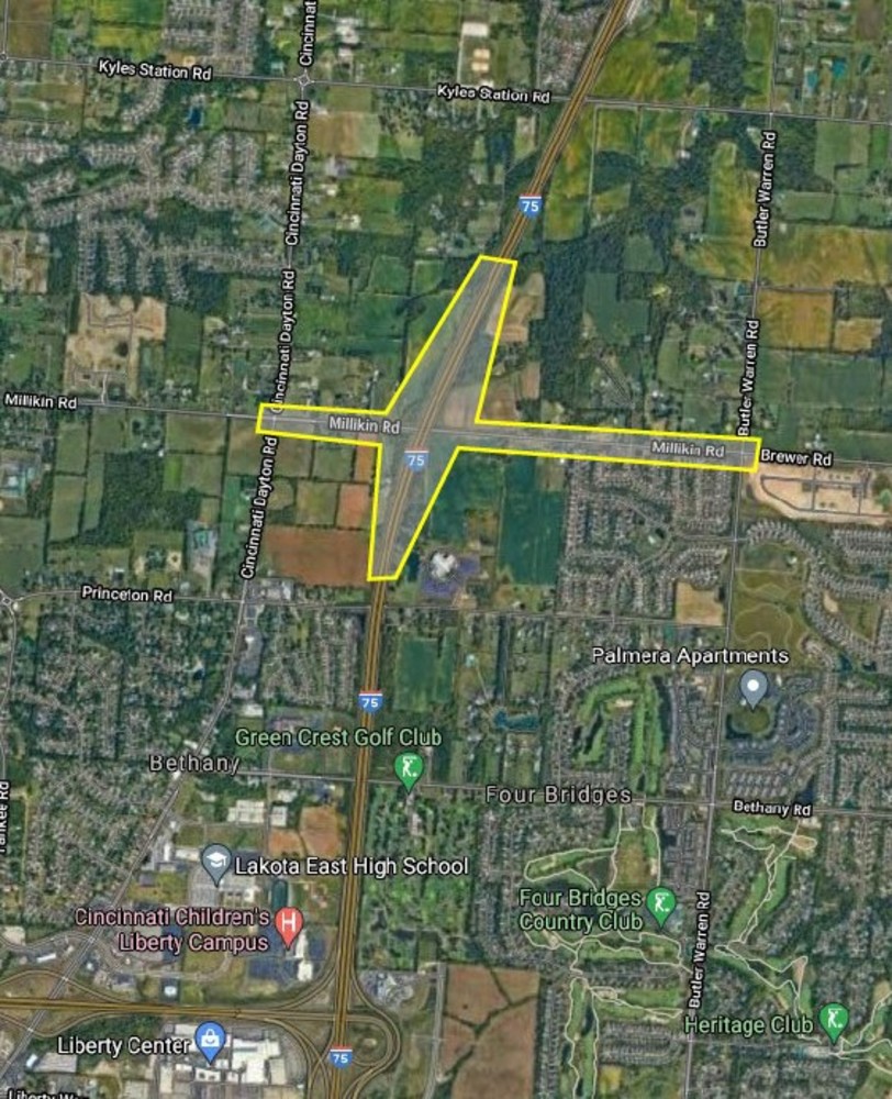 I75 & Millikin Road Interchange Study Project Area Map